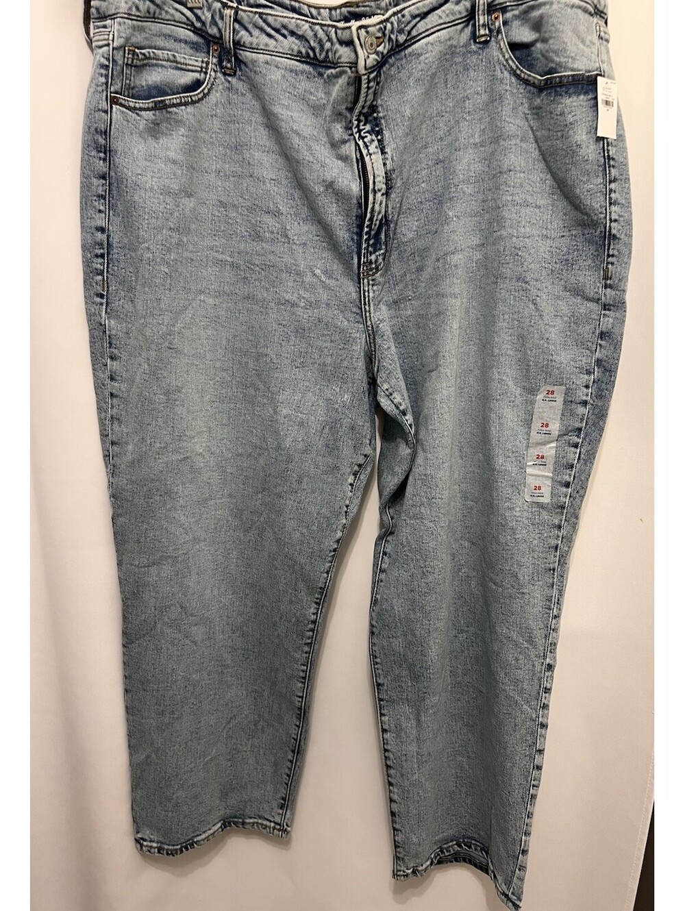 New Old Navy Plus Size 28 High-Rise O.G. Loose Jeans Light Wash NWT